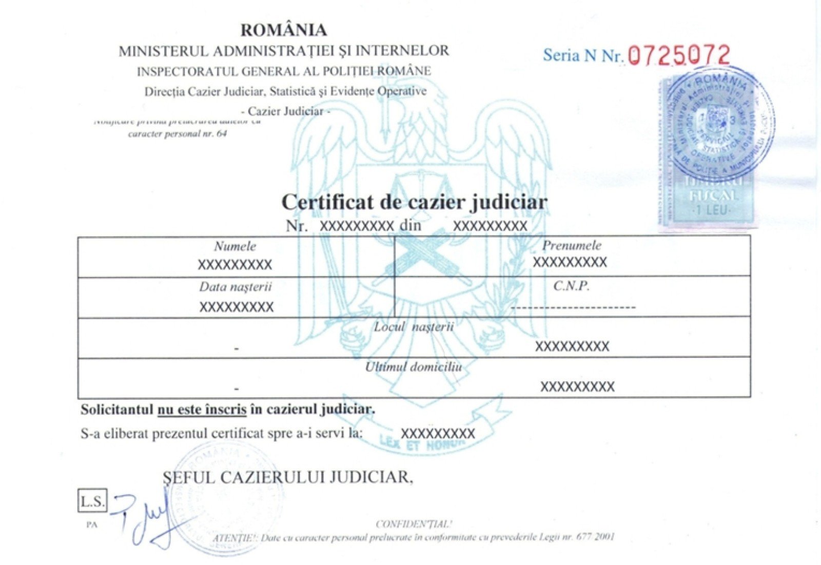 Certificatele de cazier judiciar se eliberează și la Poliția Orașului Mioveni